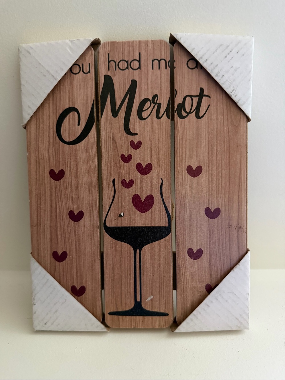 Merlot Wine Glass Heart Wall Decor - Brown and Burgundy